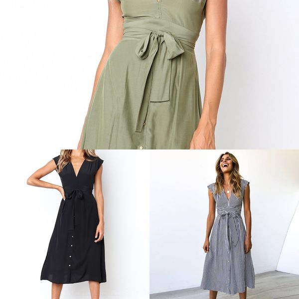 ctkgl women's and summer 2019 v-neck striped lace-up fashion button dresssleeveless spring spring and summer 2019 fashion striped lace, Black;gray
ctkgl women's and summer 2019 v-neck striped lace-up fashion button dresssleeveless spring spring and summer 2019 fashion striped lace, Black;gray