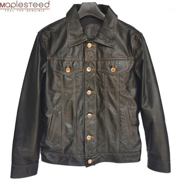 men genuine leather jacket soft slim fit tanned pigskin leather jackets male skin coat spring clothing m4831, Black
men genuine leather jacket soft slim fit tanned pigskin leather jackets male skin coat spring clothing m4831, Black