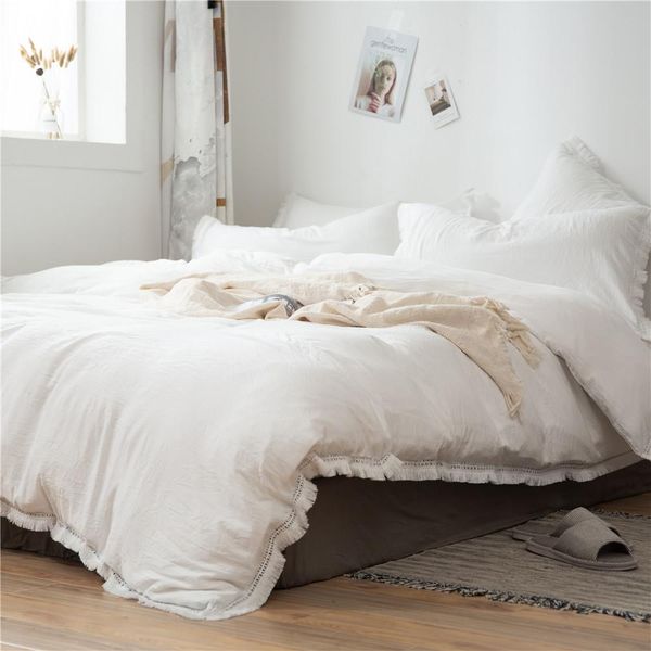 3pcs/set white fringed tassel duvet cover set polyester comforter bedding set us eu sizes no sheet
3pcs/set white fringed tassel duvet cover set polyester comforter bedding set us eu sizes no sheet