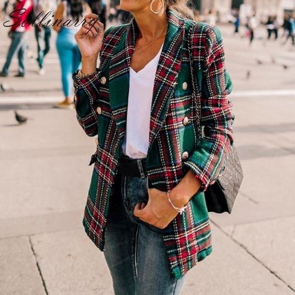 sollinarry classic plaid chic autumn blazer jacket women streetwear tweed long sleeves winter blazer coat female casual coats t200319, White;black
sollinarry classic plaid chic autumn blazer jacket women streetwear tweed long sleeves winter blazer coat female casual coats t200319, White;black
