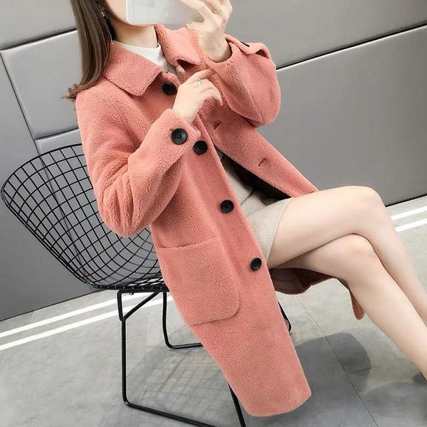 women's fur & faux women winter 2021 real granulated coat female natural sheep shearing overcoat ladies solid thick warm wool jacket y1, Black
women's fur & faux women winter 2021 real granulated coat female natural sheep shearing overcoat ladies solid thick warm wool jacket y1, Black