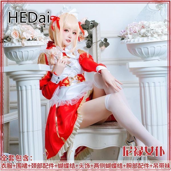 fgo fate/extra red saber nero maid cosplay costume sets christmas gift for woman outfits party dress1, Black
fgo fate/extra red saber nero maid cosplay costume sets christmas gift for woman outfits party dress1, Black