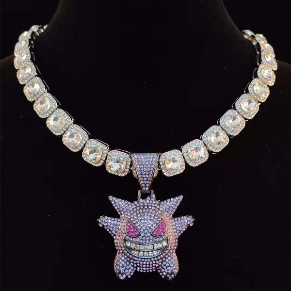 luxury men women hip hop gengar pendant necklace with square chain iced out bling hiphop necklace fashion jewelry for birthday gift fashion, Silver
luxury men women hip hop gengar pendant necklace with square chain iced out bling hiphop necklace fashion jewelry for birthday gift fashion, Silver