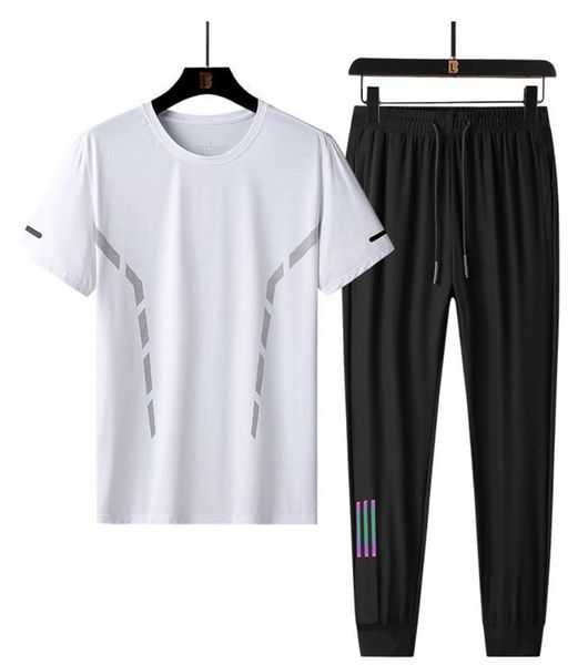 726.men's tracksuits sets summer short sleeve + elastic waist trousers men clothing two piece set korean streetwear tracksuit big size, Gray
726.men's tracksuits sets summer short sleeve + elastic waist trousers men clothing two piece set korean streetwear tracksuit big size, Gray