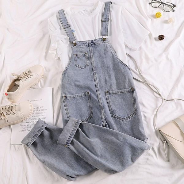 women's jumpsuit summer casual straps denim overalls female korean version of loose harem pants were thin pants suspenders 2019, Blue
women's jumpsuit summer casual straps denim overalls female korean version of loose harem pants were thin pants suspenders 2019, Blue