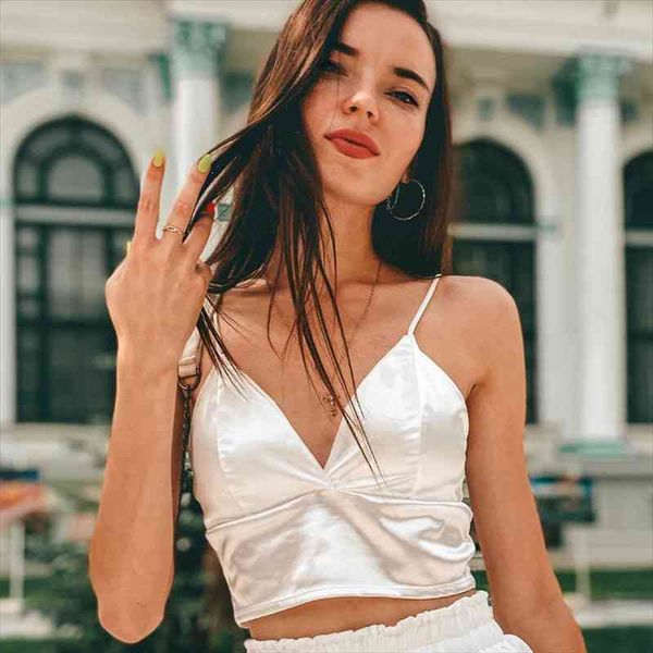satin crop women wireless bralette crochet female spaghetti strap t-shirt cropped with chest padded camisole, White
satin crop women wireless bralette crochet female spaghetti strap t-shirt cropped with chest padded camisole, White