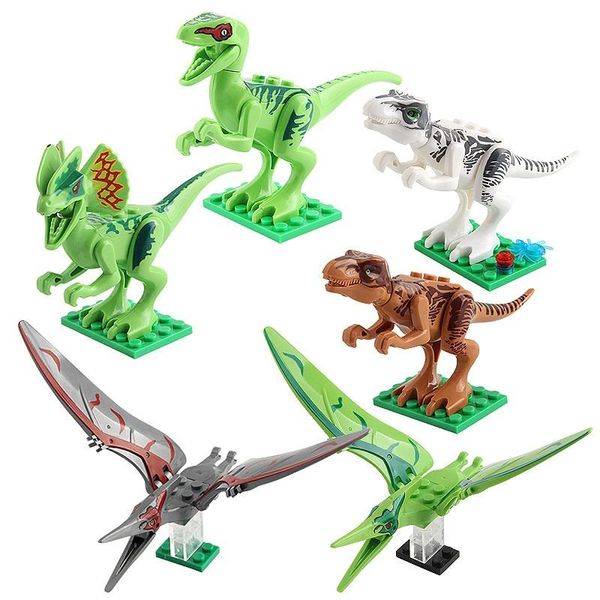 

dinosaur building blocks assemble blocks jurassic dinosaurs world figures block brick tyrannosaurs rex pterosaur kids toys gifts yxleyd