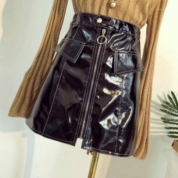 women fashion high waist skirt zip faux leather short pencil bodycon mini skirt 2020 spring autumn new black q861
women fashion high waist skirt zip faux leather short pencil bodycon mini skirt 2020 spring autumn new black q861