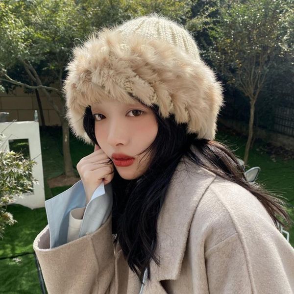 Women Girls Faux Wool Plush Cap Vintage Winter Warm Outdoor Ski Hat French Style Fashion Artist Painter Knitted Beanie Hat, Blue;gray
Women Girls Faux Wool Plush Cap Vintage Winter Warm Outdoor Ski Hat French Style Fashion Artist Painter Knitted Beanie Hat, Blue;gray