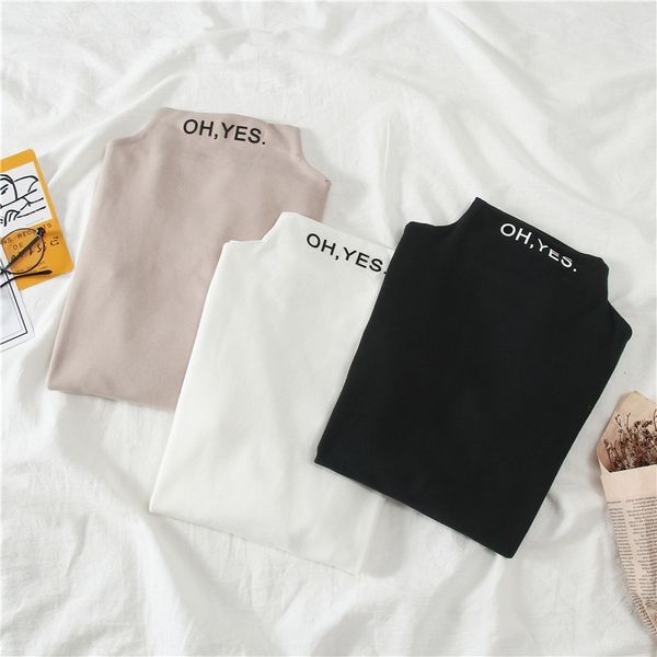 hongzhi color 2019 korean new half high collar bottoming long sleeve women's t-shirt foreign style t-shirt t-shirtwear in autumn and wi, White
hongzhi color 2019 korean new half high collar bottoming long sleeve women's t-shirt foreign style t-shirt t-shirtwear in autumn and wi, White