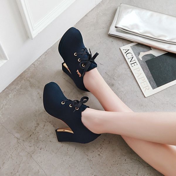big size 11 12 13 ladies high heels women shoes woman pumps rough heel lace-up little round head package the heel contracte, Black
big size 11 12 13 ladies high heels women shoes woman pumps rough heel lace-up little round head package the heel contracte, Black
