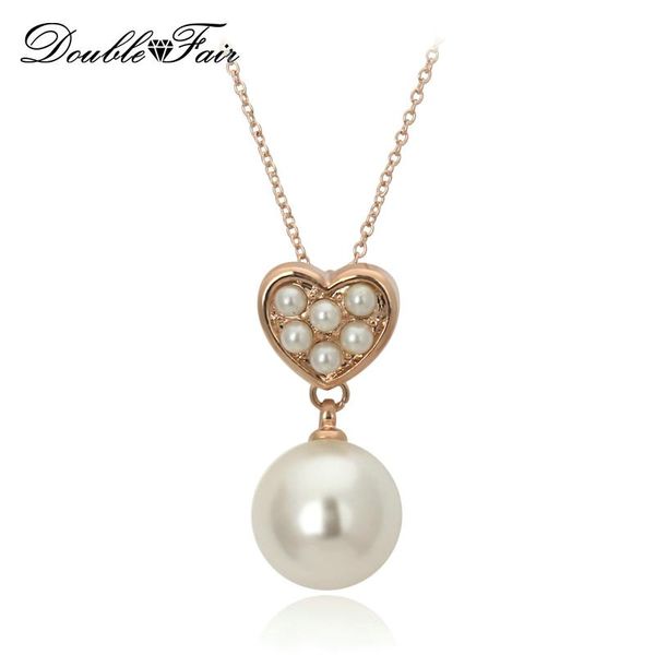 double fair heart simulated pearl romantic necklace & pendants rose gold color fashion jewelry for women chains dfn145, Silver
double fair heart simulated pearl romantic necklace & pendants rose gold color fashion jewelry for women chains dfn145, Silver