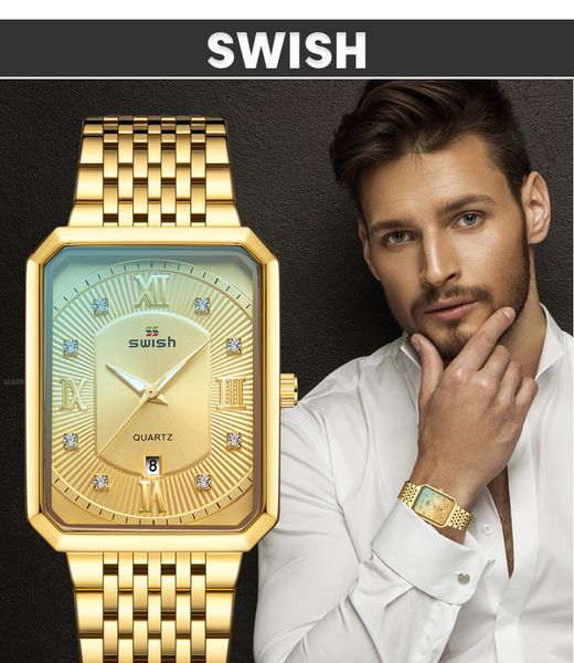 rectangular men's luxury watch japan original quartz movement 30m waterproof stainless steel gold business watch, Slivery;brown
rectangular men's luxury watch japan original quartz movement 30m waterproof stainless steel gold business watch, Slivery;brown