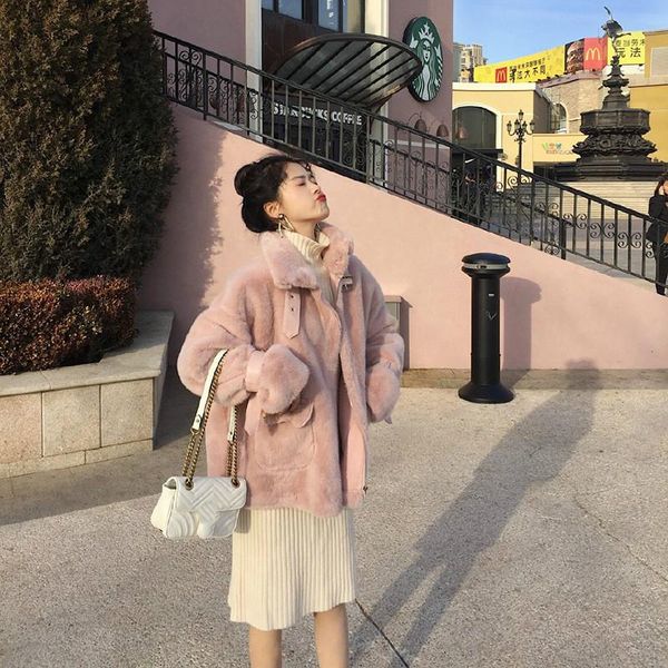 women's fur & faux winter women coat loose jackets pink plus size female plush coats casaco feminino, Black
women's fur & faux winter women coat loose jackets pink plus size female plush coats casaco feminino, Black