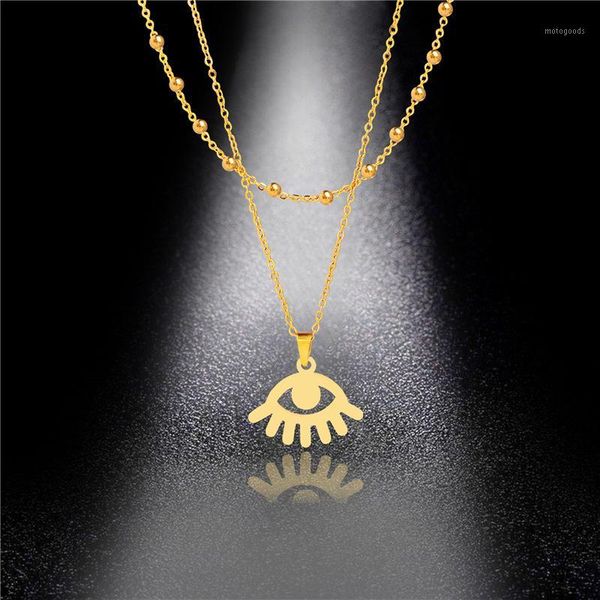 pendant necklaces gold double clavicle chain female creative eye necklace stainless steel wholesale1, Silver
pendant necklaces gold double clavicle chain female creative eye necklace stainless steel wholesale1, Silver