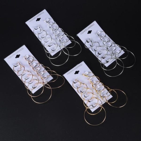 hoop & huggie 6 pairs/set big circle earrings for women fashion party jewelry brincos trendy round earring set, Golden;silver
hoop & huggie 6 pairs/set big circle earrings for women fashion party jewelry brincos trendy round earring set, Golden;silver