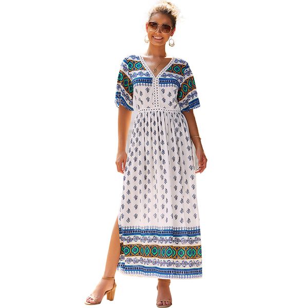 womens bohemian early autumn dress 2019 new pattern print v-neck short sleeve skirt, Black;gray
womens bohemian early autumn dress 2019 new pattern print v-neck short sleeve skirt, Black;gray