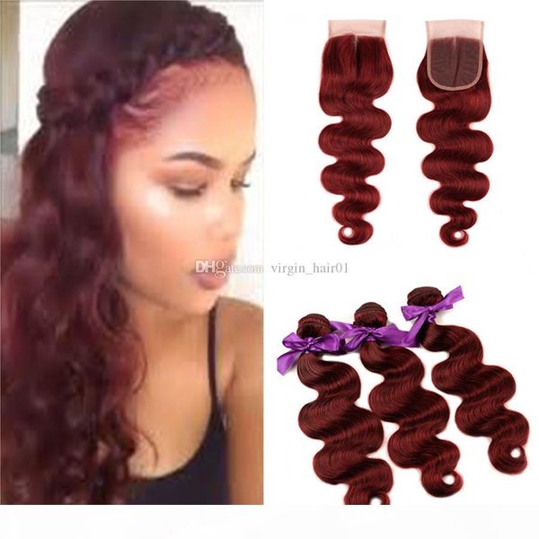 wine red lace closure with hair bundles color 99j peruvian body wave human hair weaves with part closure 4pcs lot, Black;brown
wine red lace closure with hair bundles color 99j peruvian body wave human hair weaves with part closure 4pcs lot, Black;brown