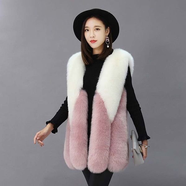zadorin new luxury contrast color faux fur vest women plus size winter long white pink faux fur coat gilet fourrure bontjas 201104, Black
zadorin new luxury contrast color faux fur vest women plus size winter long white pink faux fur coat gilet fourrure bontjas 201104, Black