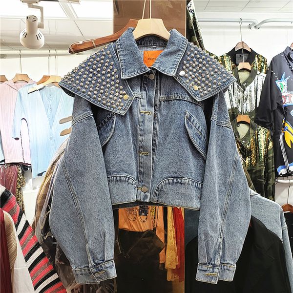 2021 rebite denim short fashion casual ladies button long sleeves loose outwear solid blue female jackets jacket rcpm, White;black
2021 rebite denim short fashion casual ladies button long sleeves loose outwear solid blue female jackets jacket rcpm, White;black