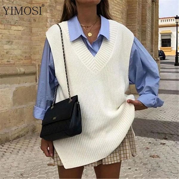 women's sweaters autumn winter sleeveless knitted sweater 2021 women v-neck solid loose white pullover korean office jumper, White;black
women's sweaters autumn winter sleeveless knitted sweater 2021 women v-neck solid loose white pullover korean office jumper, White;black