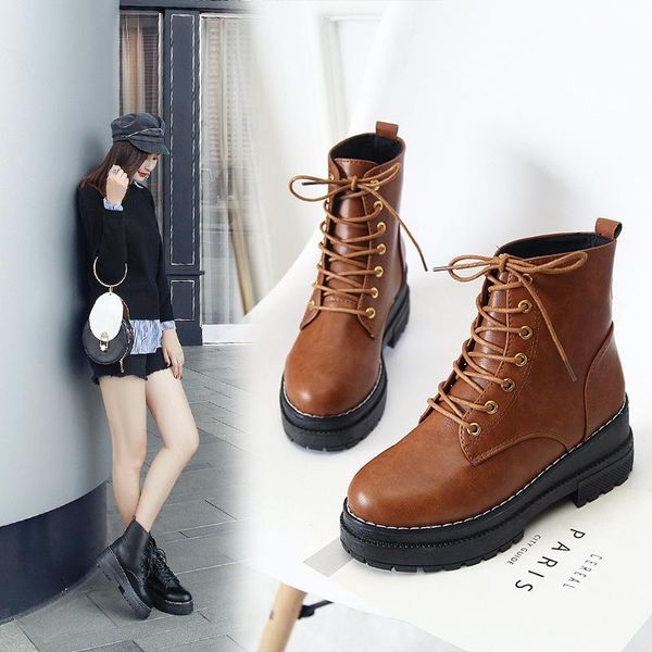 autumn martin boots girl fashion lace-up casual england short boots bottomed p lady shoes -40, Black
autumn martin boots girl fashion lace-up casual england short boots bottomed p lady shoes -40, Black