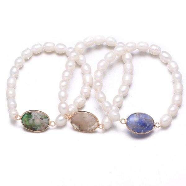 fashion natural freshwater pearls bracelet rice shape beaded ornament bracelet with oval shape natural stone 8-9mm, Black
fashion natural freshwater pearls bracelet rice shape beaded ornament bracelet with oval shape natural stone 8-9mm, Black