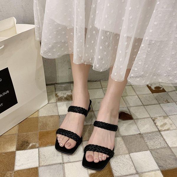 slippers mid heel women shoes summer weave fashion square toe sandals chunky plus size 35-431, Black
slippers mid heel women shoes summer weave fashion square toe sandals chunky plus size 35-431, Black