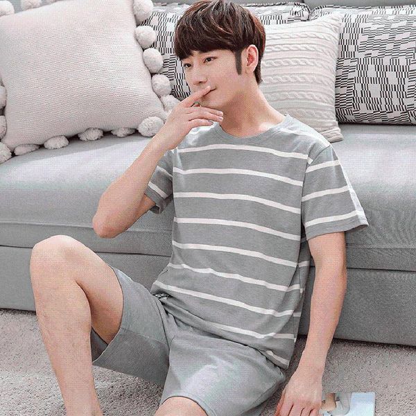 men's sleepwear casual striped cotton pajama sets for men 2021 summer short sleeve male pyjama homme homewear lounge wear home clothes1, Black;brown
men's sleepwear casual striped cotton pajama sets for men 2021 summer short sleeve male pyjama homme homewear lounge wear home clothes1, Black;brown