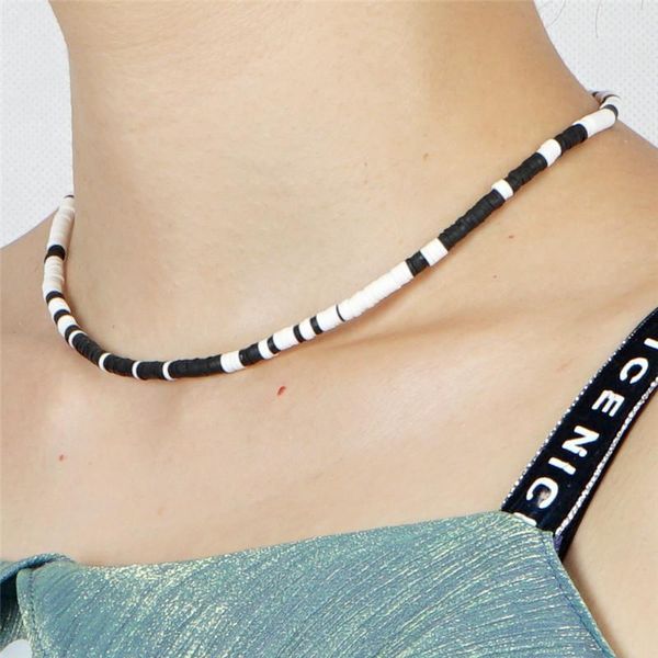 bohemia style black white polymer clay necklace soft pottery choker colorful surfer beads collar handmade boho femme jewelry1, Golden;silver
bohemia style black white polymer clay necklace soft pottery choker colorful surfer beads collar handmade boho femme jewelry1, Golden;silver