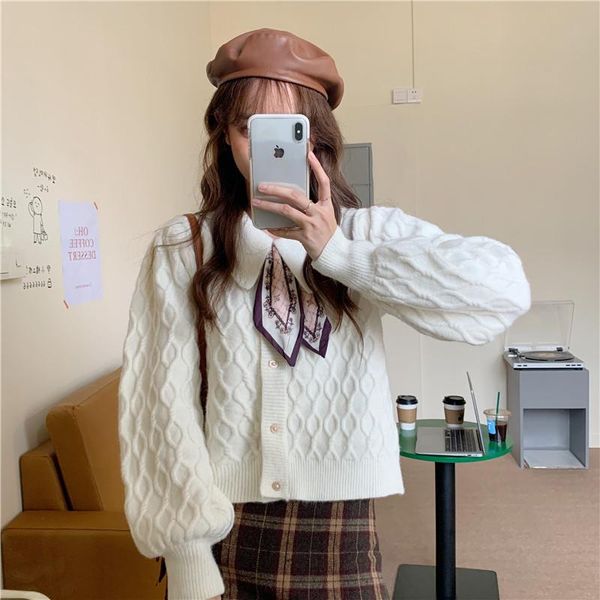 new korean loose knitted sweaters autumn winter women's clothing white turn-down collar cardigan fashion long sleeve ladies
new korean loose knitted sweaters autumn winter women's clothing white turn-down collar cardigan fashion long sleeve ladies