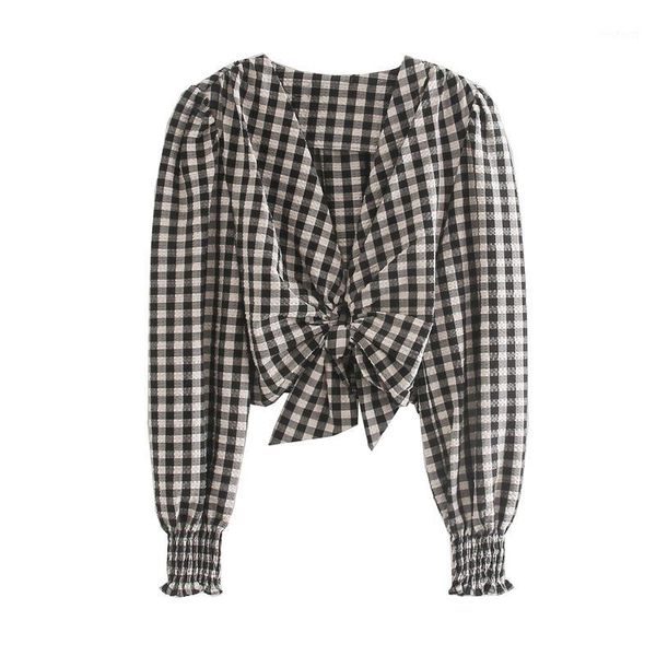 women casual shirt crop korean style fashion v-neck plaid paisley bow tie short pullovers female blouse vintage autumn 20201, White
women casual shirt crop korean style fashion v-neck plaid paisley bow tie short pullovers female blouse vintage autumn 20201, White