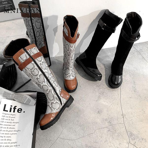 mnixuan womens punk boots 2020 new women shoes round toe platform knee high boots snake high brown ladies shoes big size10, Black
mnixuan womens punk boots 2020 new women shoes round toe platform knee high boots snake high brown ladies shoes big size10, Black