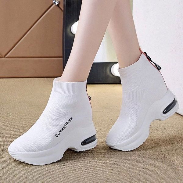 lucyever elastic knitted chunky platform boots women white casual hidden heels wedges shoes woman slip on high sneakers 2020 #if6v, Black 
lucyever elastic knitted chunky platform boots women white casual hidden heels wedges shoes woman slip on high sneakers 2020 #if6v, Black