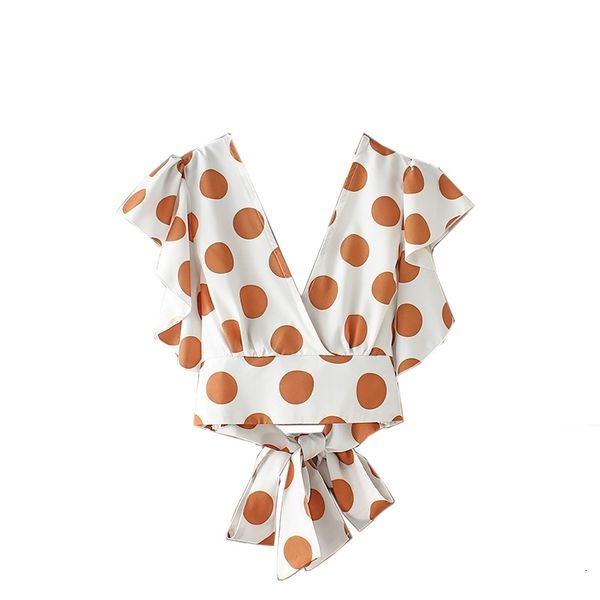 2021 new summer vintage frilly butterfly blouse wide yellow cut white dot polka kik9
2021 new summer vintage frilly butterfly blouse wide yellow cut white dot polka kik9