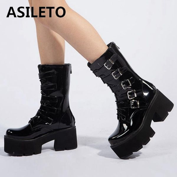 boots asileto ladies ankle 2021 square toe .5cm block heels platform patent leather belt buckle zip stylish autumn c2284, Black
boots asileto ladies ankle 2021 square toe .5cm block heels platform patent leather belt buckle zip stylish autumn c2284, Black