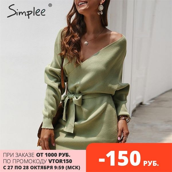 simplee women mini sweater dress wrap high waist v-neck belt knitted dress casual ladies autumn winter vintage office dress 201028, Black;gray
simplee women mini sweater dress wrap high waist v-neck belt knitted dress casual ladies autumn winter vintage office dress 201028, Black;gray
