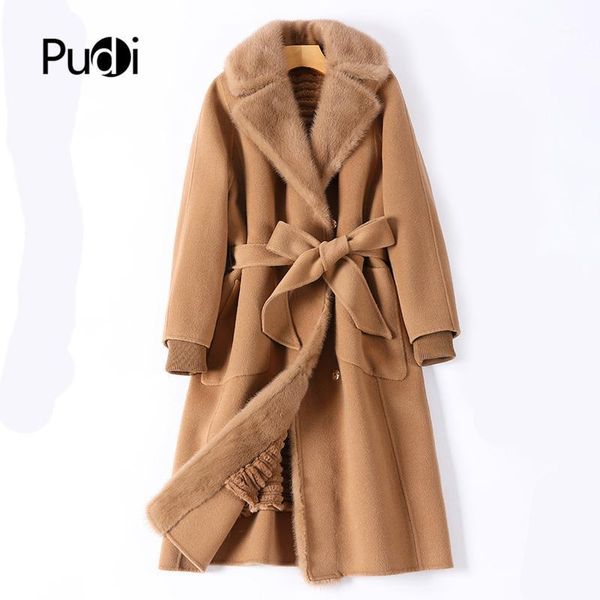 women's fur & faux pudi women winter real coat jacket collar liner 2021 ins lady wool blends coats parka trench z202131, Black
women's fur & faux pudi women winter real coat jacket collar liner 2021 ins lady wool blends coats parka trench z202131, Black