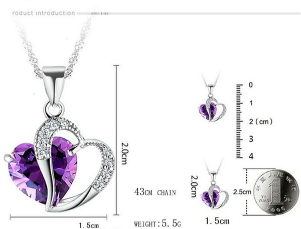 heart shaped new style pendant crystal rhinestone women necklace blue champagne pink fine jewelry for girls, Silver 
heart shaped new style pendant crystal rhinestone women necklace blue champagne pink fine jewelry for girls, Silver