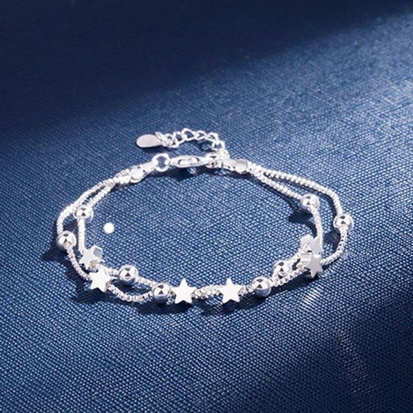 charm bracelets elegant chain bracelet silver color beads stars for women female link jewelry gift, Golden;silver
charm bracelets elegant chain bracelet silver color beads stars for women female link jewelry gift, Golden;silver