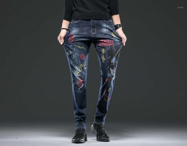 mens jeans hip hop slimming daily casual wear business leisure couple dating fashion black portrait pattern trousers1, Blue
mens jeans hip hop slimming daily casual wear business leisure couple dating fashion black portrait pattern trousers1, Blue