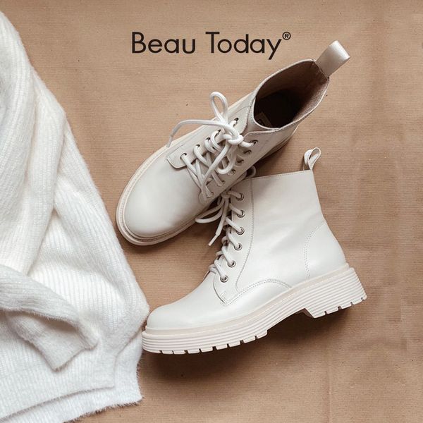 beautoday ankle boots women genuine cow leather lace-up round toe lady booties autumn winter platform sole shoes handmade 03429 y1106, Black
beautoday ankle boots women genuine cow leather lace-up round toe lady booties autumn winter platform sole shoes handmade 03429 y1106, Black