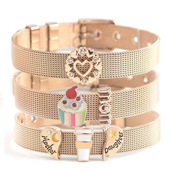 legenstar rose gold stainless steel mesh warp bracelets blessed love heart mom slide charms keeper bracelets mothers day gifts, Golden;silver
legenstar rose gold stainless steel mesh warp bracelets blessed love heart mom slide charms keeper bracelets mothers day gifts, Golden;silver