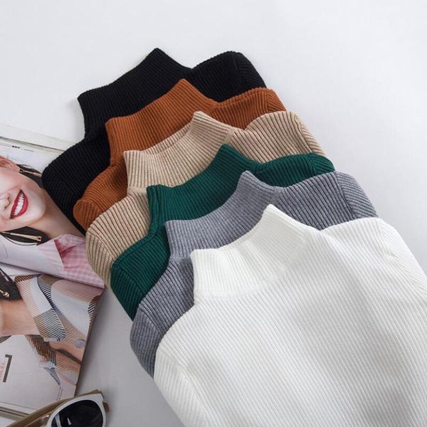 women's sweaters knitted sweater women 2021 thin half turtleneck autumn winter woman long sleeve pullover ladies tight 10 colors, White;black
women's sweaters knitted sweater women 2021 thin half turtleneck autumn winter woman long sleeve pullover ladies tight 10 colors, White;black