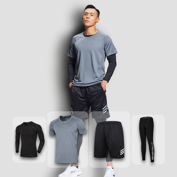 men's gym sportswear morning air suit tight fast dry night running clothes basketball training equipment, Gray
men's gym sportswear morning air suit tight fast dry night running clothes basketball training equipment, Gray