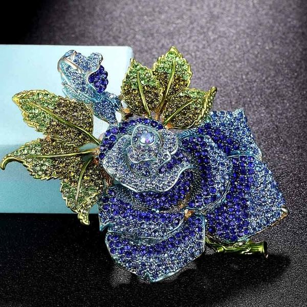 zlxgirl big size rose flower brooch pins for women christmas gifts pink bud leaf crystal brooch perfect enamel hijab accessories 201009, Gray 
zlxgirl big size rose flower brooch pins for women christmas gifts pink bud leaf crystal brooch perfect enamel hijab accessories 201009, Gray
