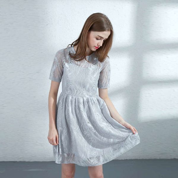 lace a-line cut out flower new pattern fluorescent high waist mid skirt small fragrance temperament thin dress, Black;gray
lace a-line cut out flower new pattern fluorescent high waist mid skirt small fragrance temperament thin dress, Black;gray