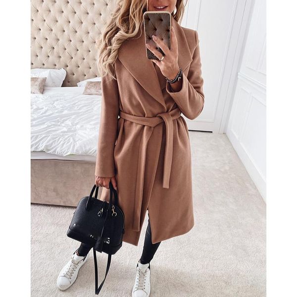 plus size women autumn winter warm wool blends solid coat long sleeve ladies casual elegant slim office work outwear overcoat, Black
plus size women autumn winter warm wool blends solid coat long sleeve ladies casual elegant slim office work outwear overcoat, Black