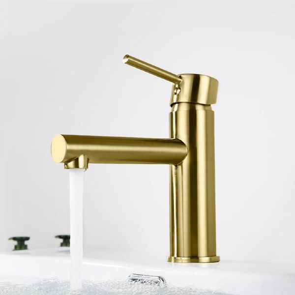 bathroom sink faucets brushed gold brass faucet cold water basin mixer copper tap,good quality fashion1
bathroom sink faucets brushed gold brass faucet cold water basin mixer copper tap,good quality fashion1