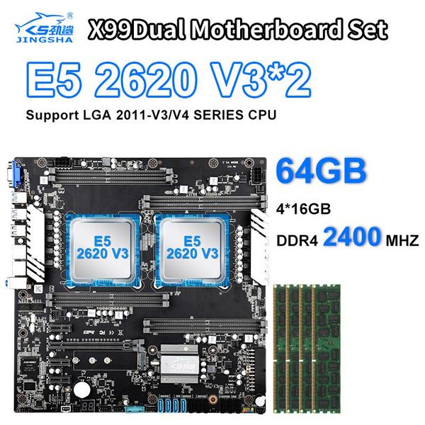 x99 dual motherboard set with six-core processor 2pcs xeon e5 2620 v3 and 4*16gb ddr4 2400mhz ecc reg ram real 8-channel
x99 dual motherboard set with six-core processor 2pcs xeon e5 2620 v3 and 4*16gb ddr4 2400mhz ecc reg ram real 8-channel